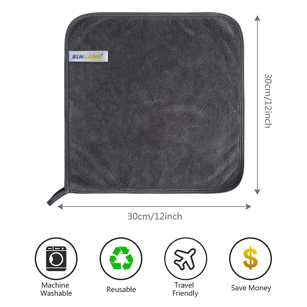SINLAND wet cloth with water dripping illustrating fast-drying performance