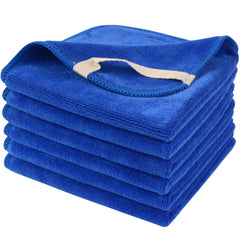 SINLAND folded 6-pack blue facial cloths showing neat packaging and benefit of convenience
