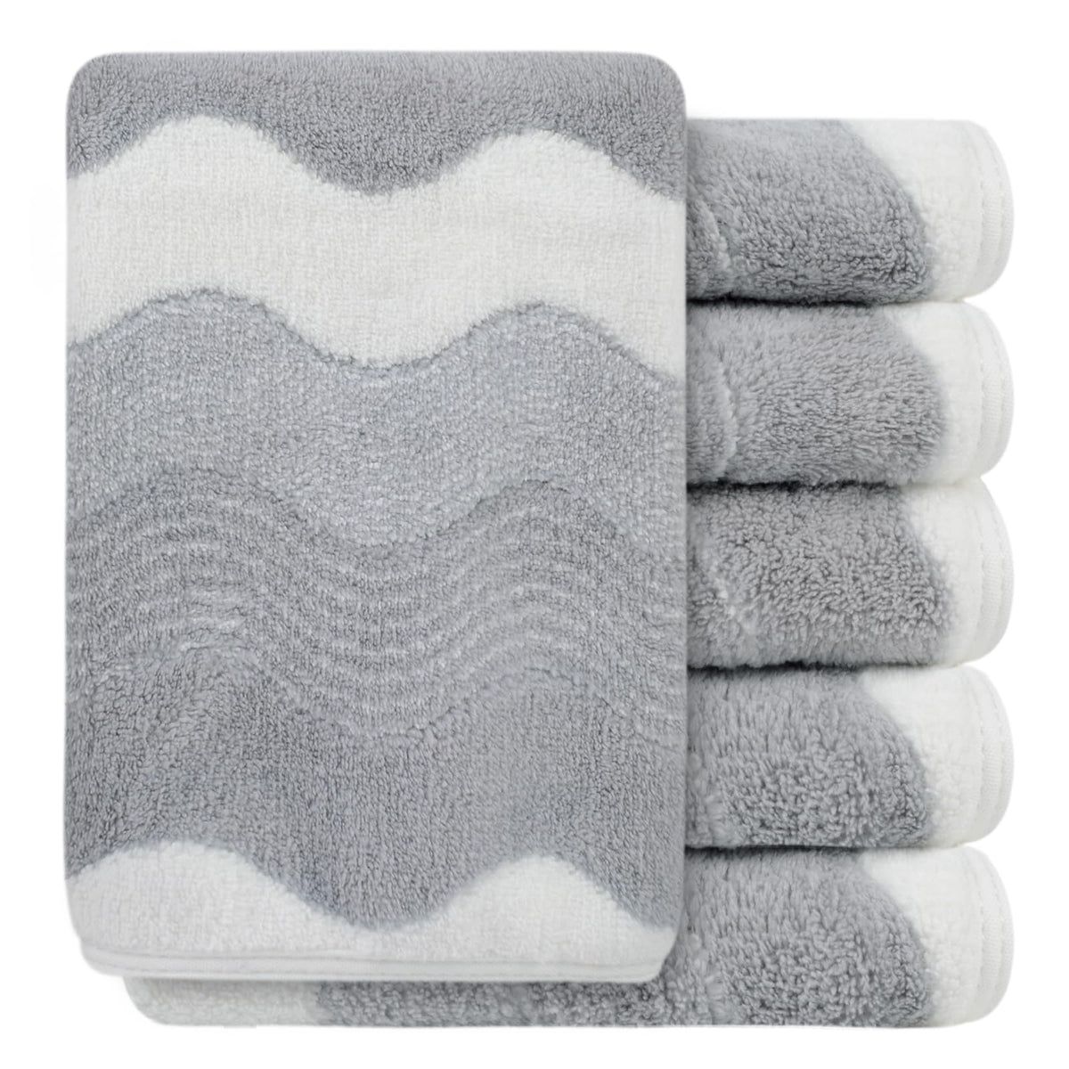 SINLAND front view of folded pack showing multiple washcloths and colors for convenience