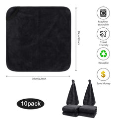 SINLAND cloth held in hand to show 12x12 size and easy handling for travel convenience