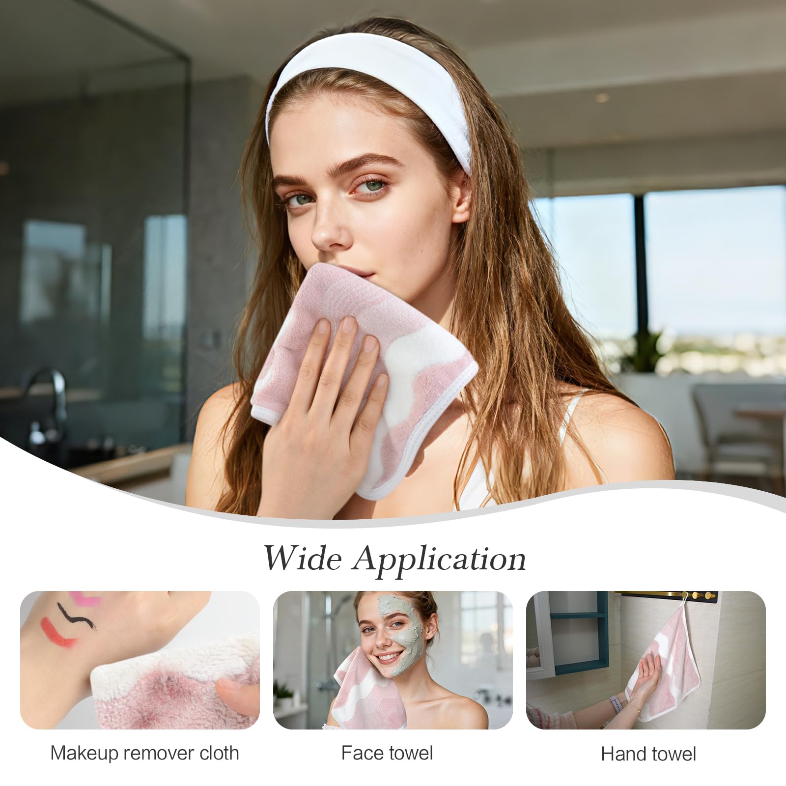 SINLAND washcloth on bathroom vanity styled for daily skincare benefit