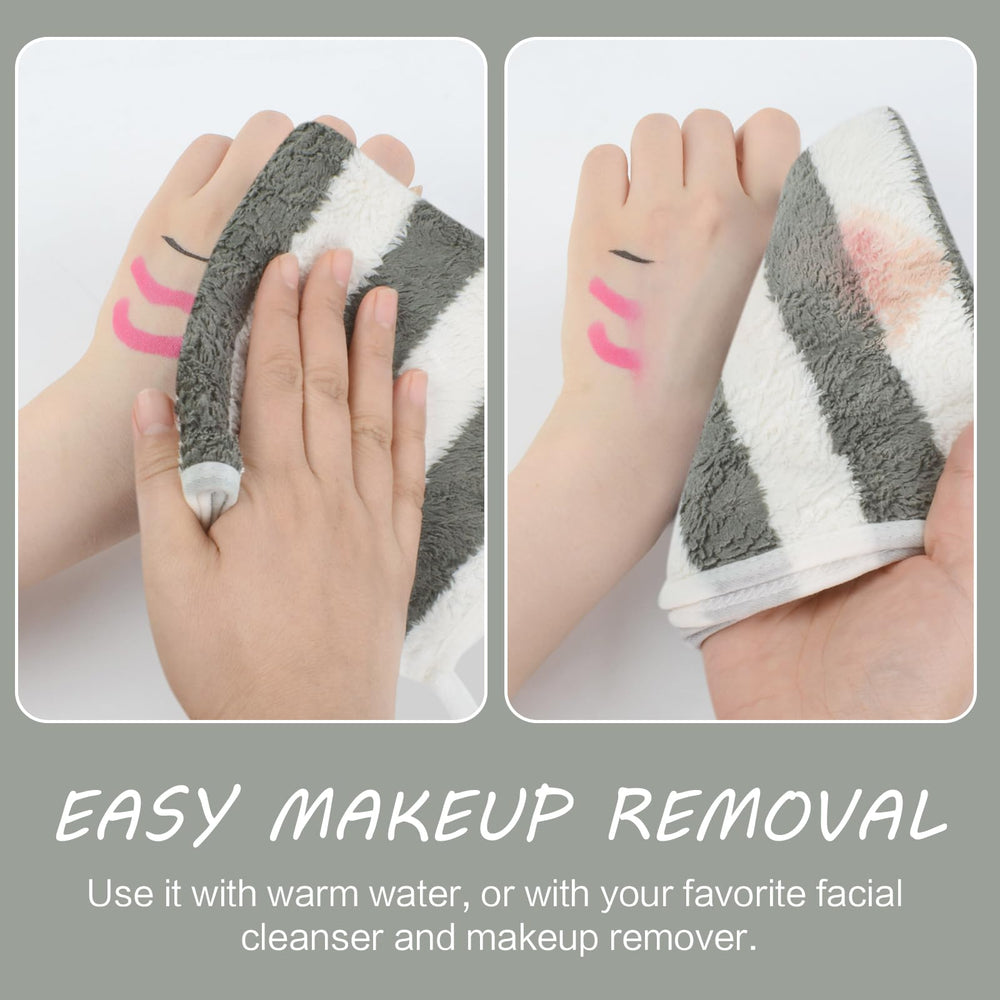 SINLAND removing makeup with cloth illustrating effective cleansing