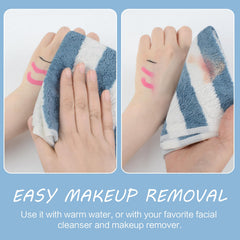 SINLAND removing makeup with just water to show gentle effective cleansing