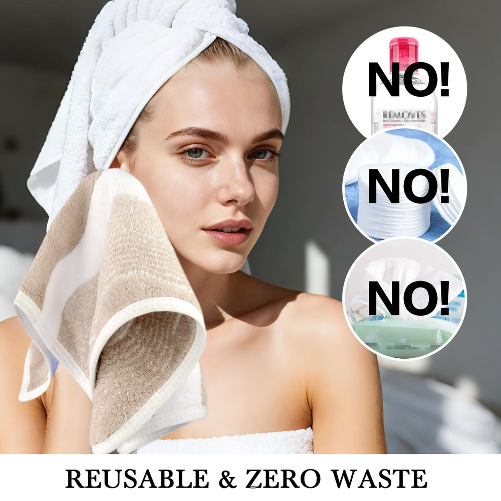SINLAND towel shown in hand for 12x12 inch size and portability benefit