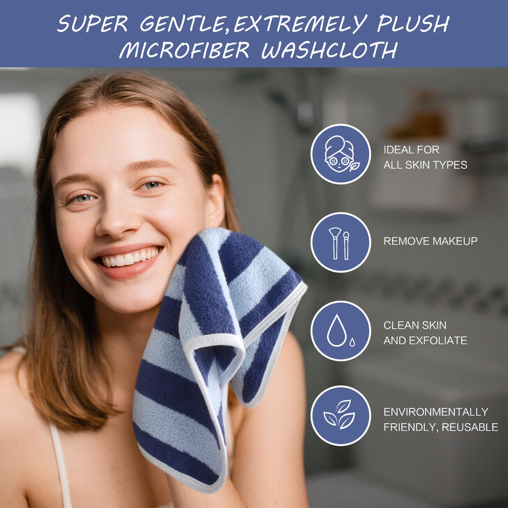 SINLAND washcloth removing makeup from face demonstrating gentle, effective cleaning