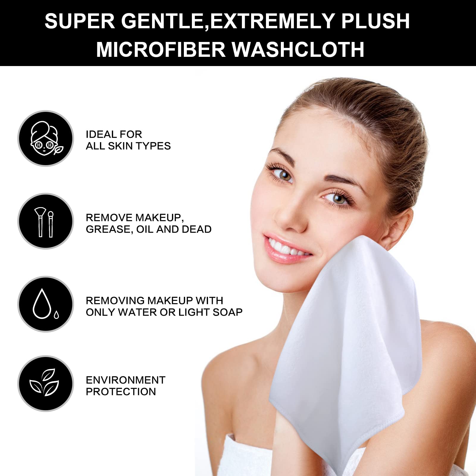 SINLAND cloth removing makeup from face showing effective cleansing benefit