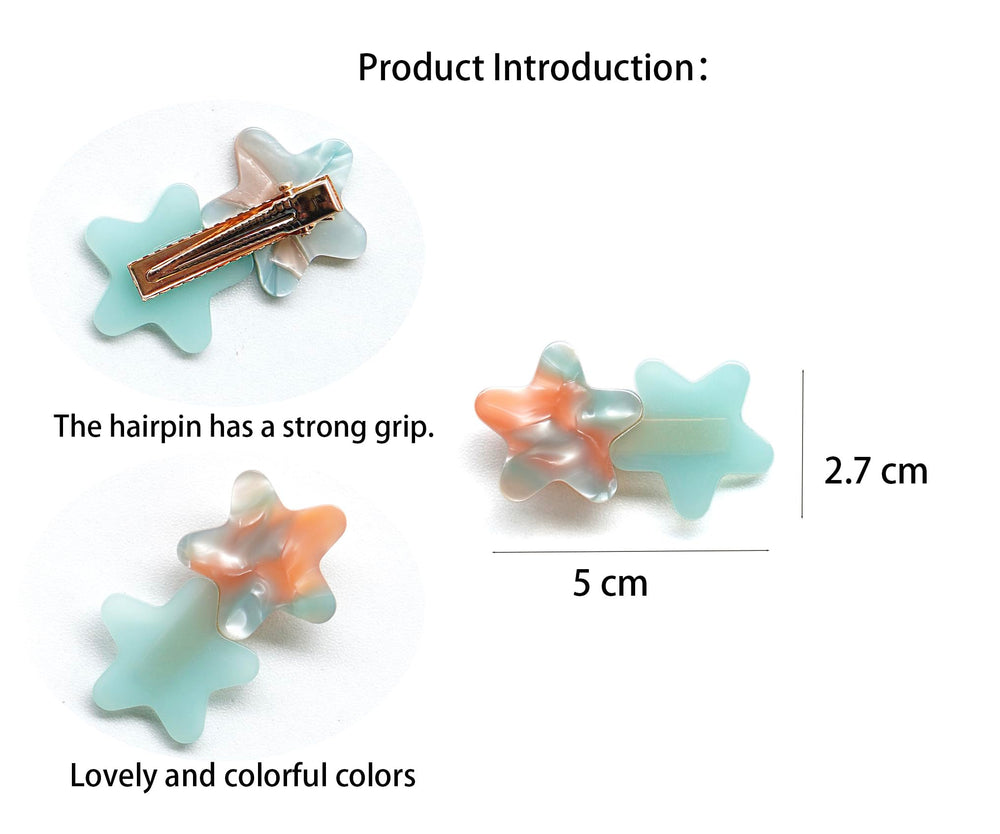 SINNKY star barrette worn in hair illustrating neat side-sweep hold