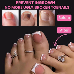 SINOKAME applying tip to big toe showing easy press-on benefit