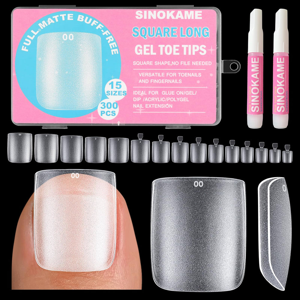 SINOKAME front packaging showing 300-piece toe nail kit benefit quick use