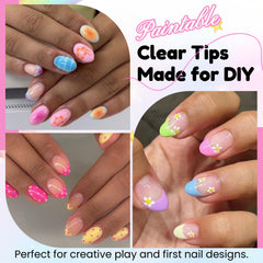 SINOKAME close-up of soft-gel clear tips showing smooth, natural texture