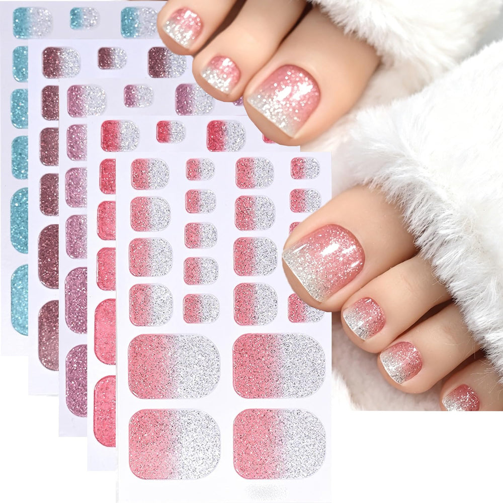 SINSEN front packaging showing five gradient glitter sheets and variety