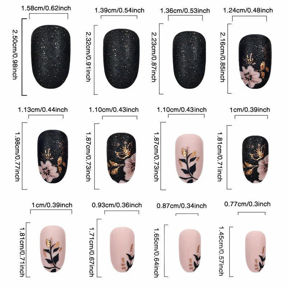 SINSEN matte black nude pink tips laid flat showing color variety benefit