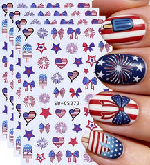 SINSEN pack front layout showing six patriotic decal sheets for easy selection