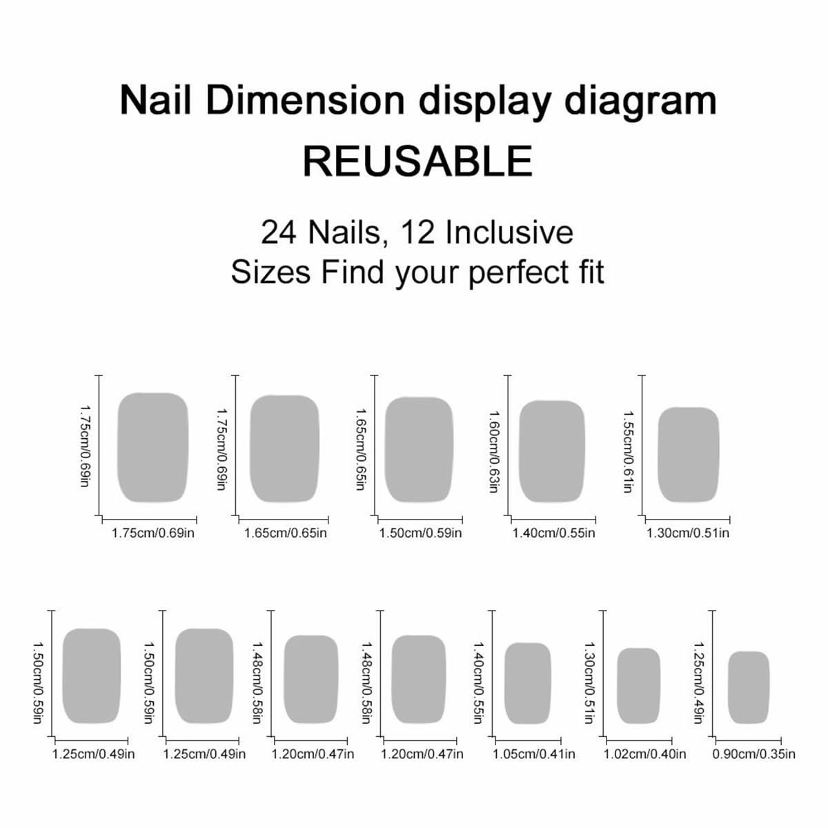 SINSEN size comparison on finger showing correct fit across different nail beds for realism