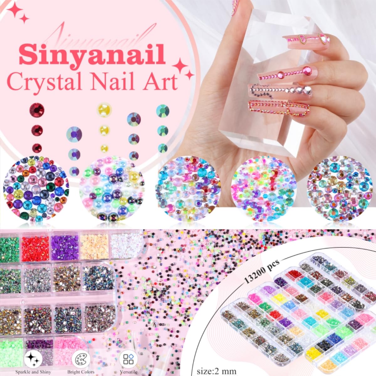 sinyanail picker pen and tweezers shown for precision placement benefit