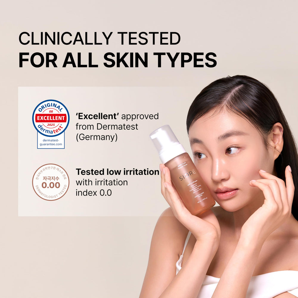 SIORÉ before and after skin comparison indicating improved glow