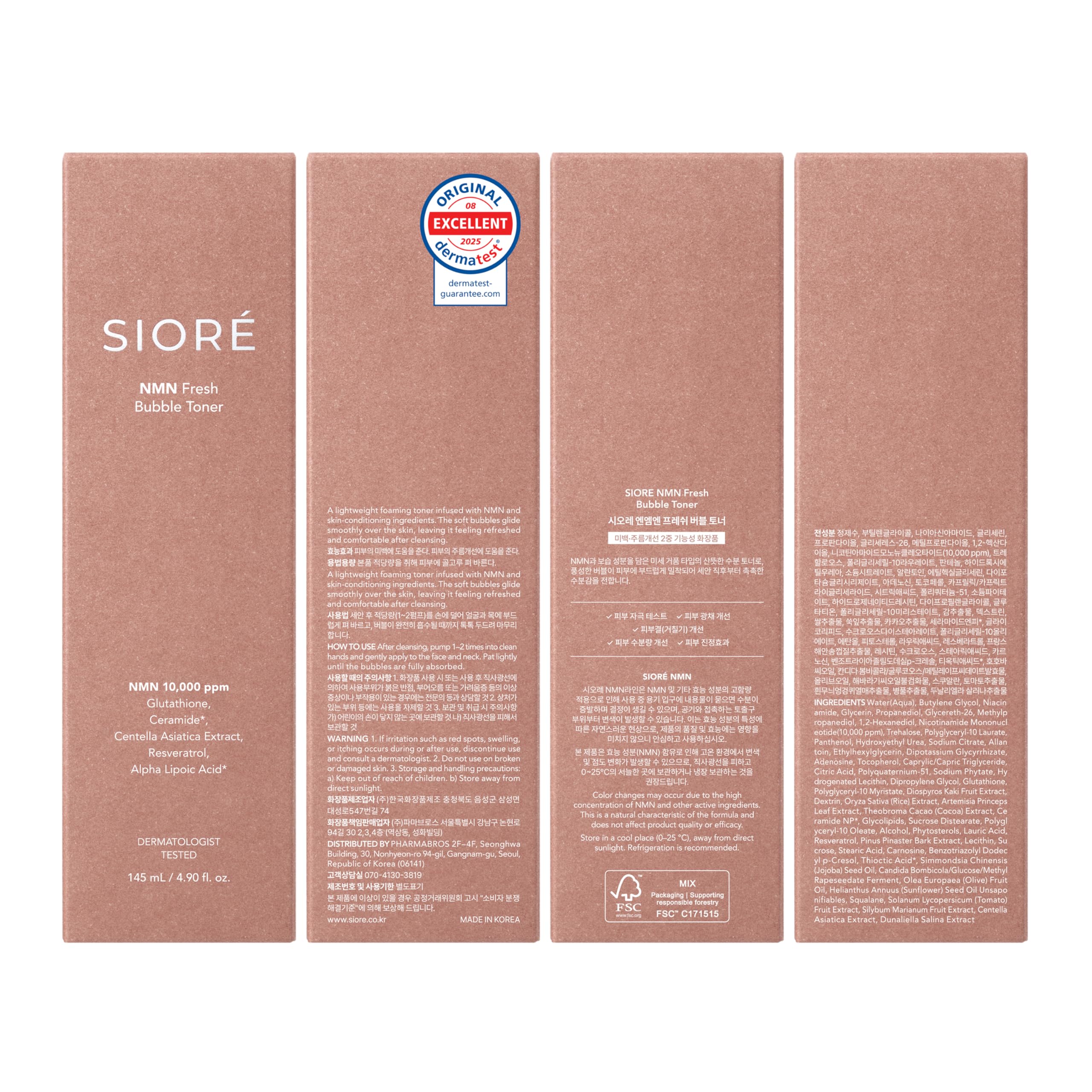 SIORÉ toner poured into cap showing foam consistency and control