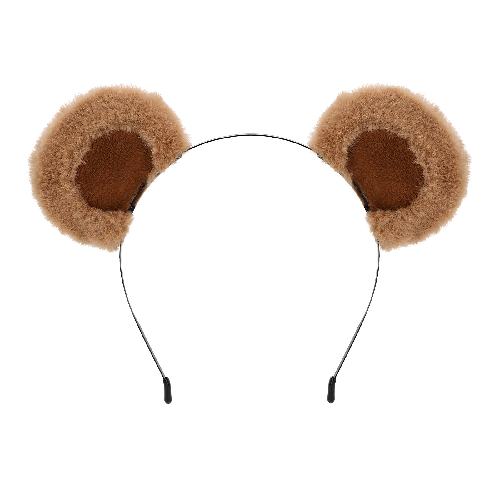 SIOTMERA brown bear headband front view shows cute ears and secure fit