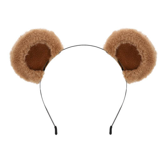 SIOTMERA brown bear headband front view shows cute ears and secure fit