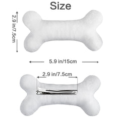 SIOTMERA flatlay of two plush bone clips showing pair presentation and gifting