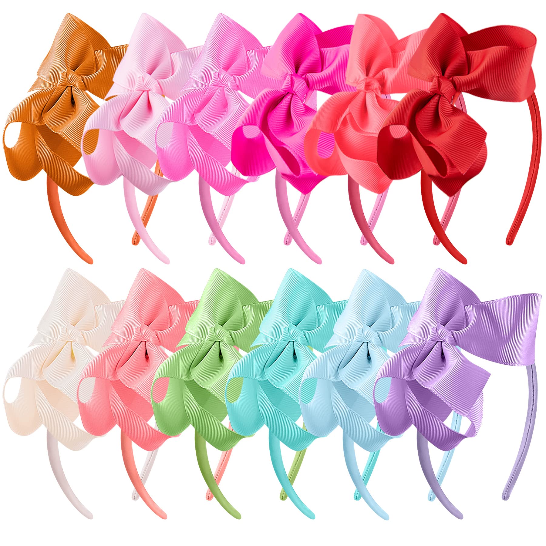 SIQUK front view of 12-color headband set shows variety and convenience