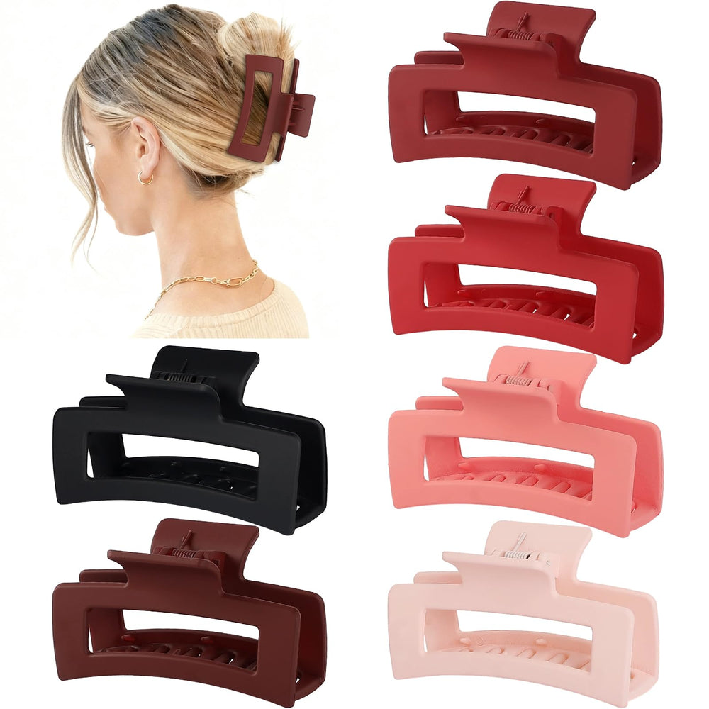 Sisiaipu array of six assorted red and black clips arranged flat