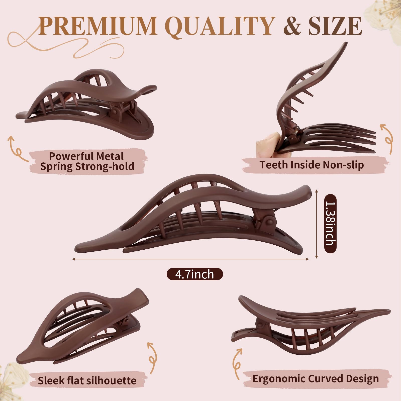 Sisiaipu close-up of acrylic clip surface, smooth finish protects hair