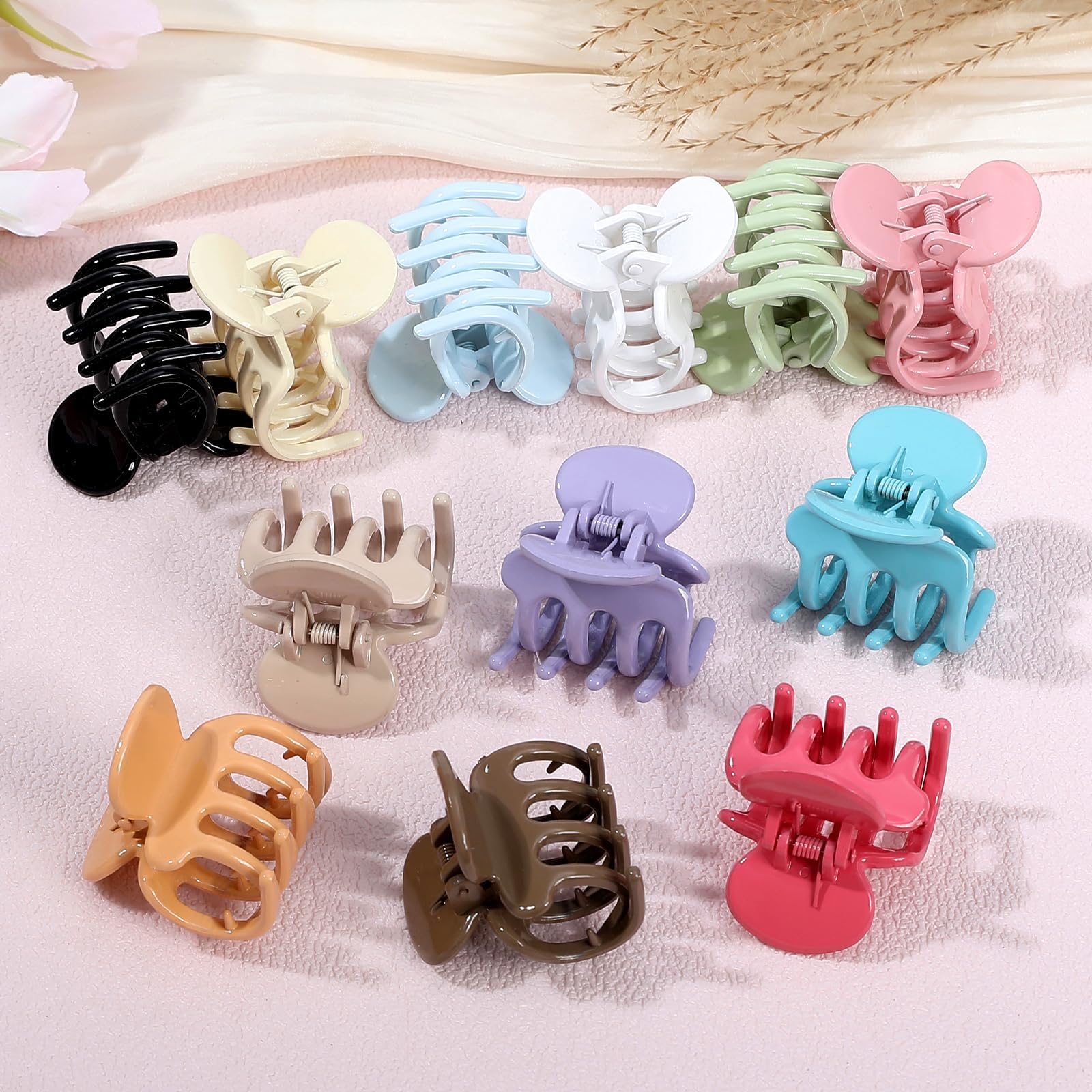 Sisiaipu colorful clips array flatlay displaying 12 shades for outfit matching