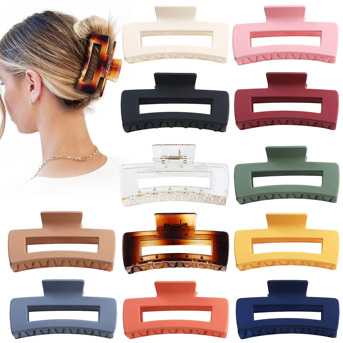 Sisiaipu front packaging showing 12 colorful large clips and variety benefit