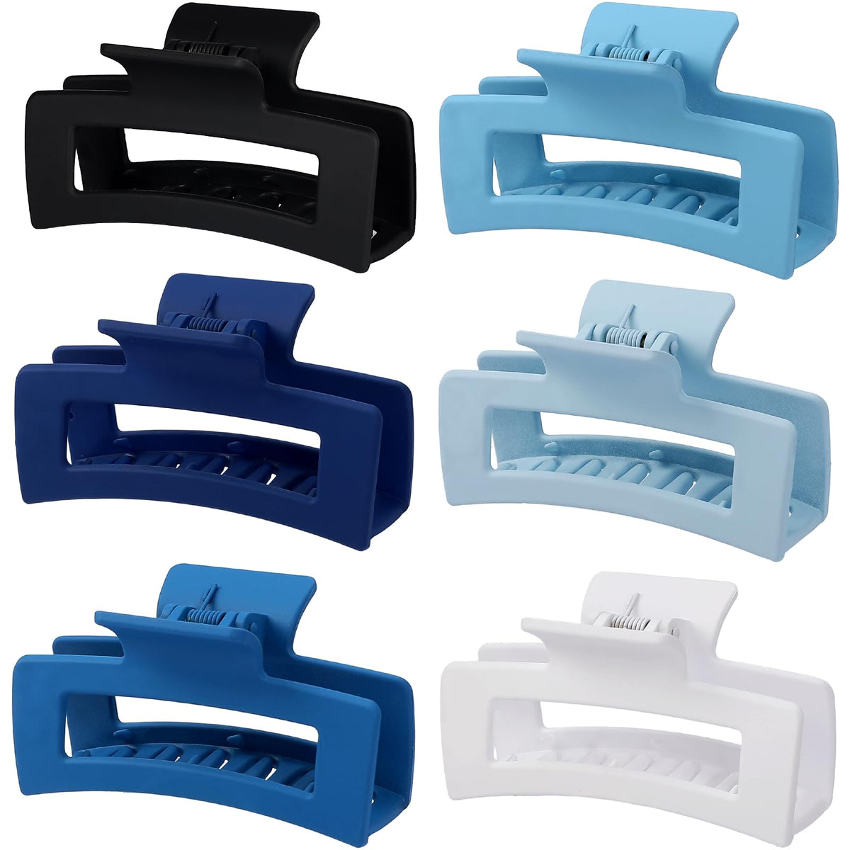 Sisiaipu front view of six-pack blue mix clips showing colors and shape
