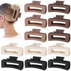 Sisiaipu front packaging showing 12 brown jumbo claw clips and organized set benefit
