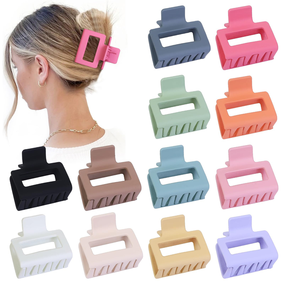 Sisiaipu front view of 12 colorful clips showing compact storage and convenience