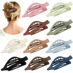 Sisiaipu front pack showing ten flat hair clips and color variety, great for styling