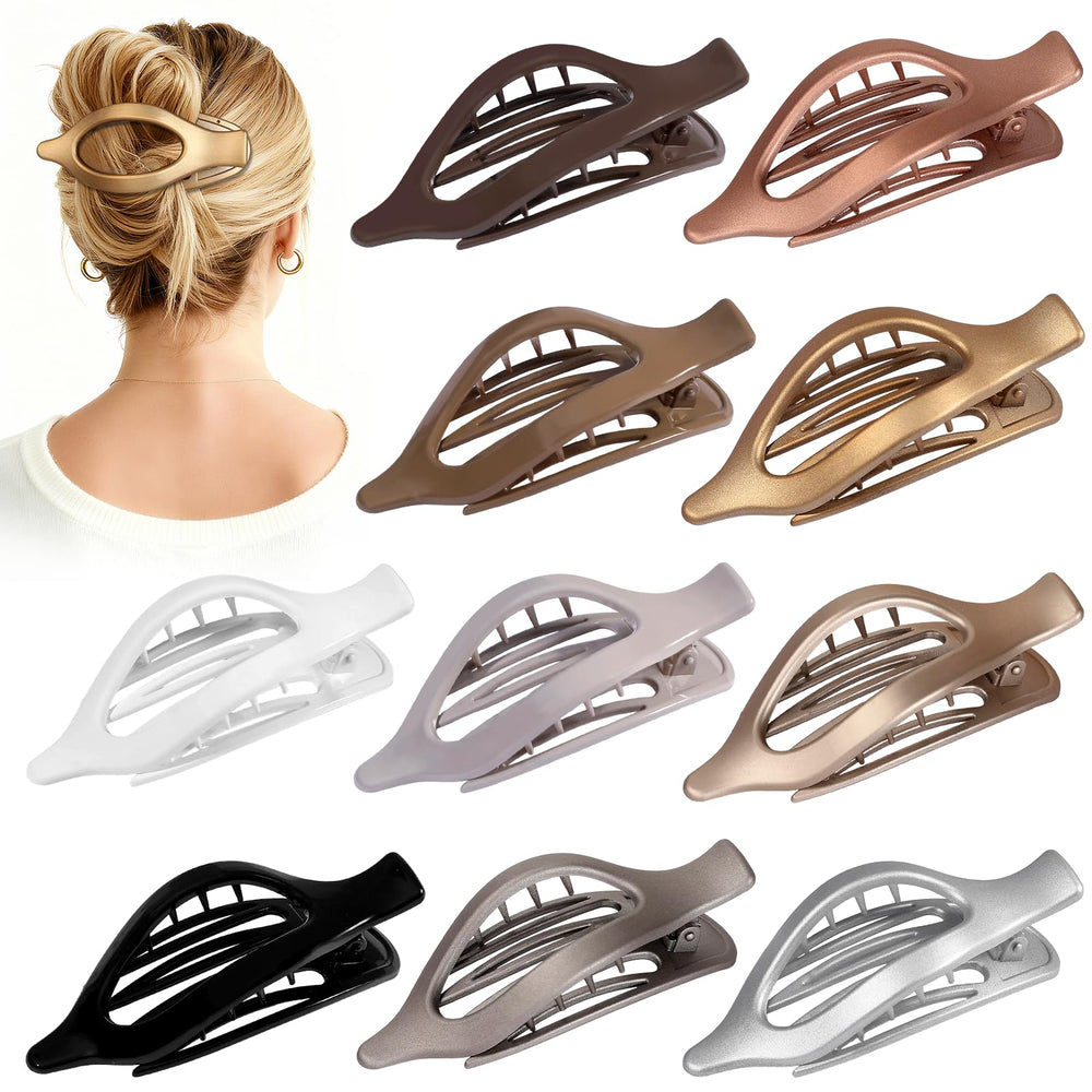 Sisiaipu front pack showing ten flat hair clips and color variety for easy styling