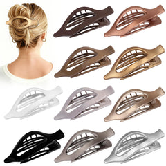 Sisiaipu front pack showing ten flat hair clips and color variety for easy styling