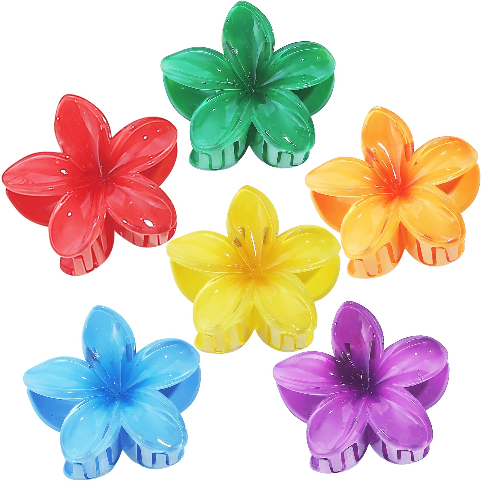 Sisiaipu front view of six-pack flower clips showing colorful set and packaging benefit: easy selection