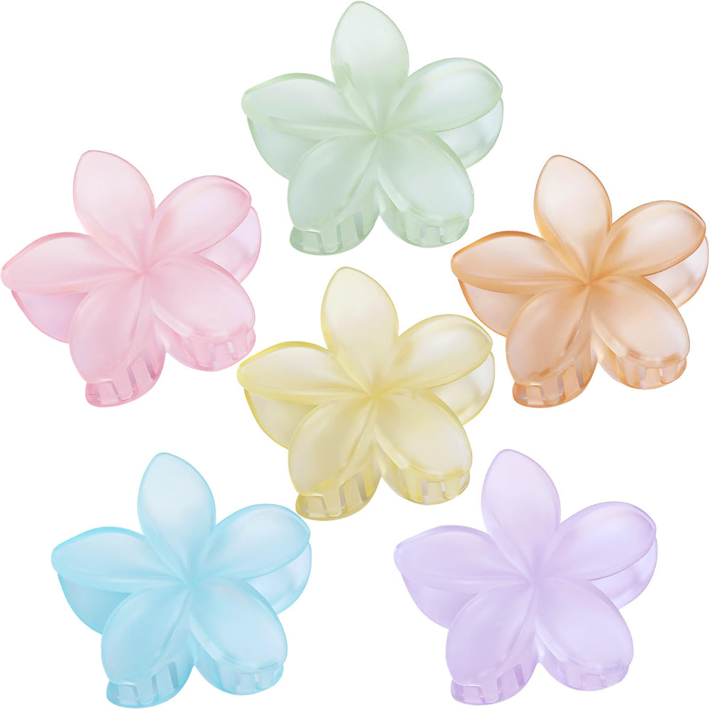 Sisiaipu front view of six flower clips showing bright colors and secure hold