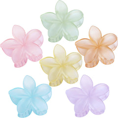 Sisiaipu front view of six flower clips showing bright colors and secure hold