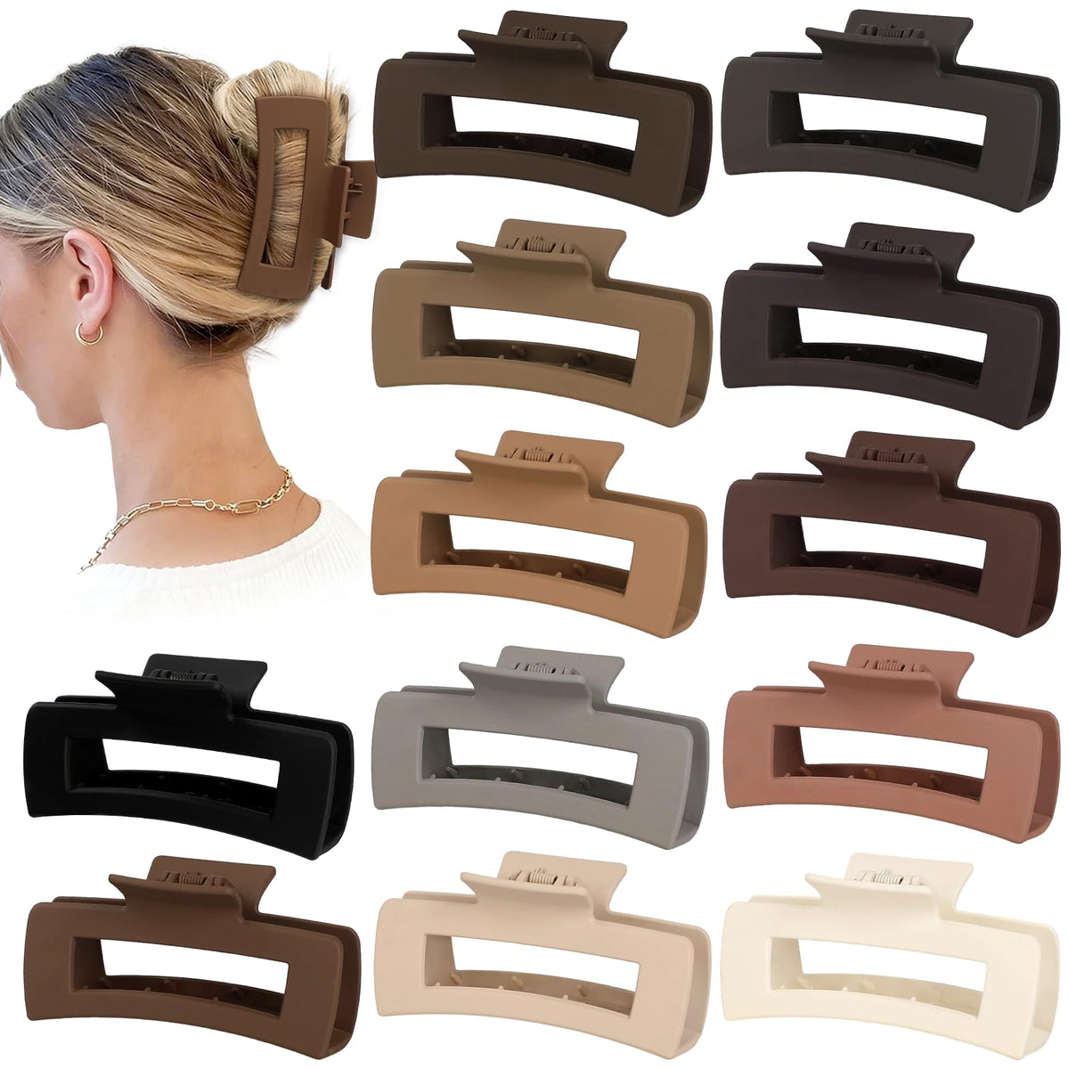 Sisiaipu front view of 12-pack jumbo clips showing colors and size benefit