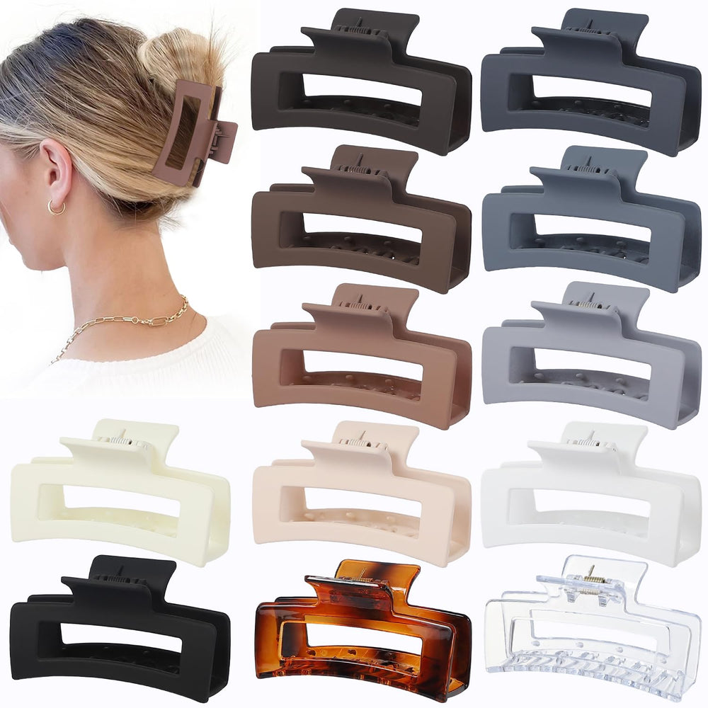 Sisiaipu front packaging showing 12 neutral square jaw clips and brand name benefits