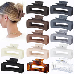 Sisiaipu front packaging showing 12 neutral square jaw clips and brand name benefits