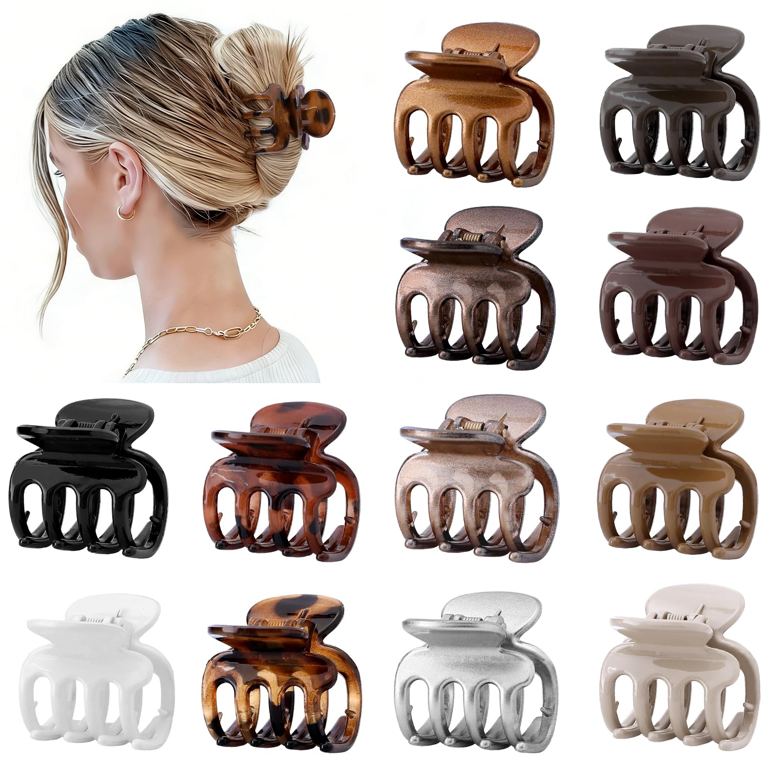 Sisiaipu front packaging showing full 12-piece clip set and color variety for outfit matching