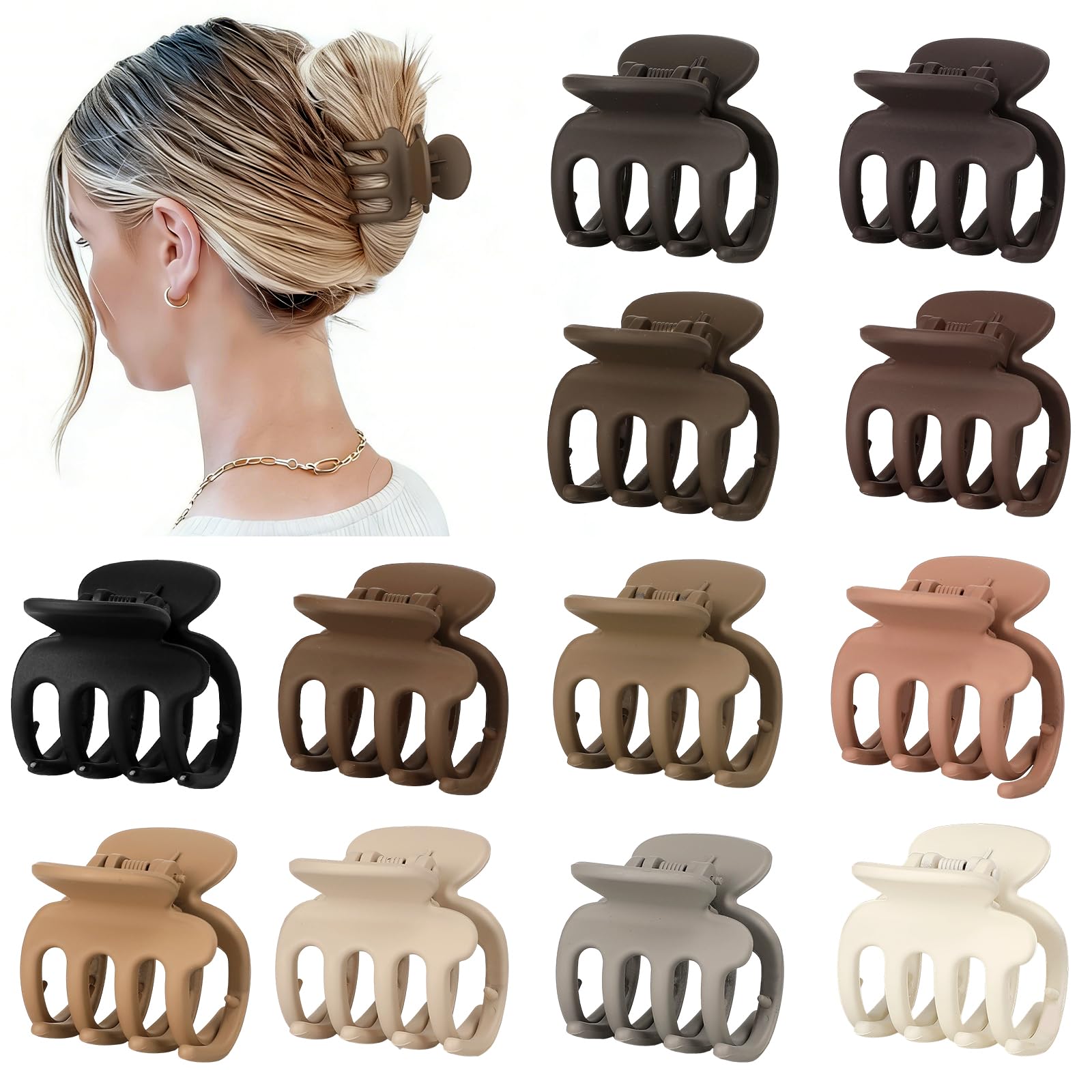 Sisiaipu front packaging showing 12-color small claw clip set and convenience