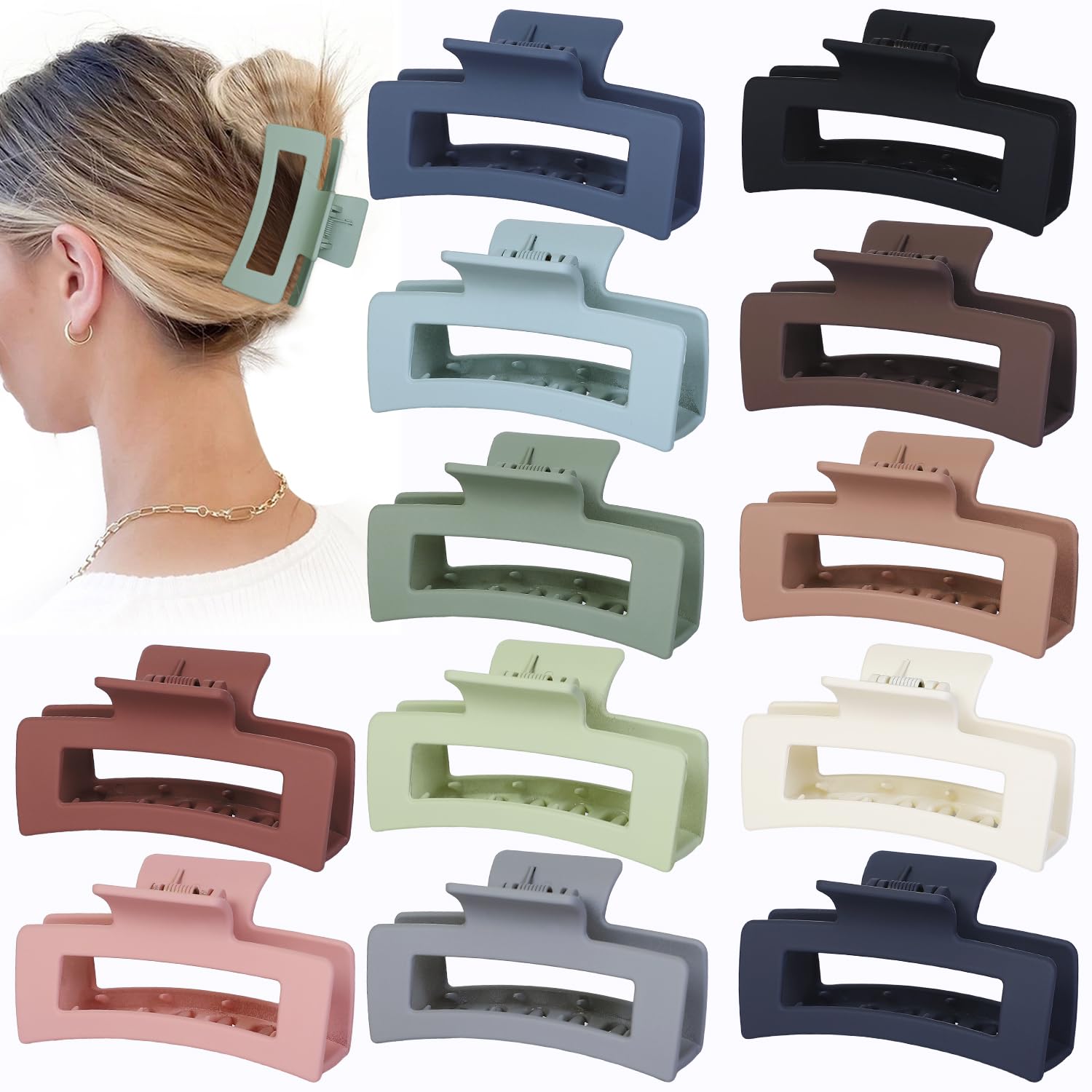 Sisiaipu front packaging showing 12 colorful clips and neat arrangement, easy selection
