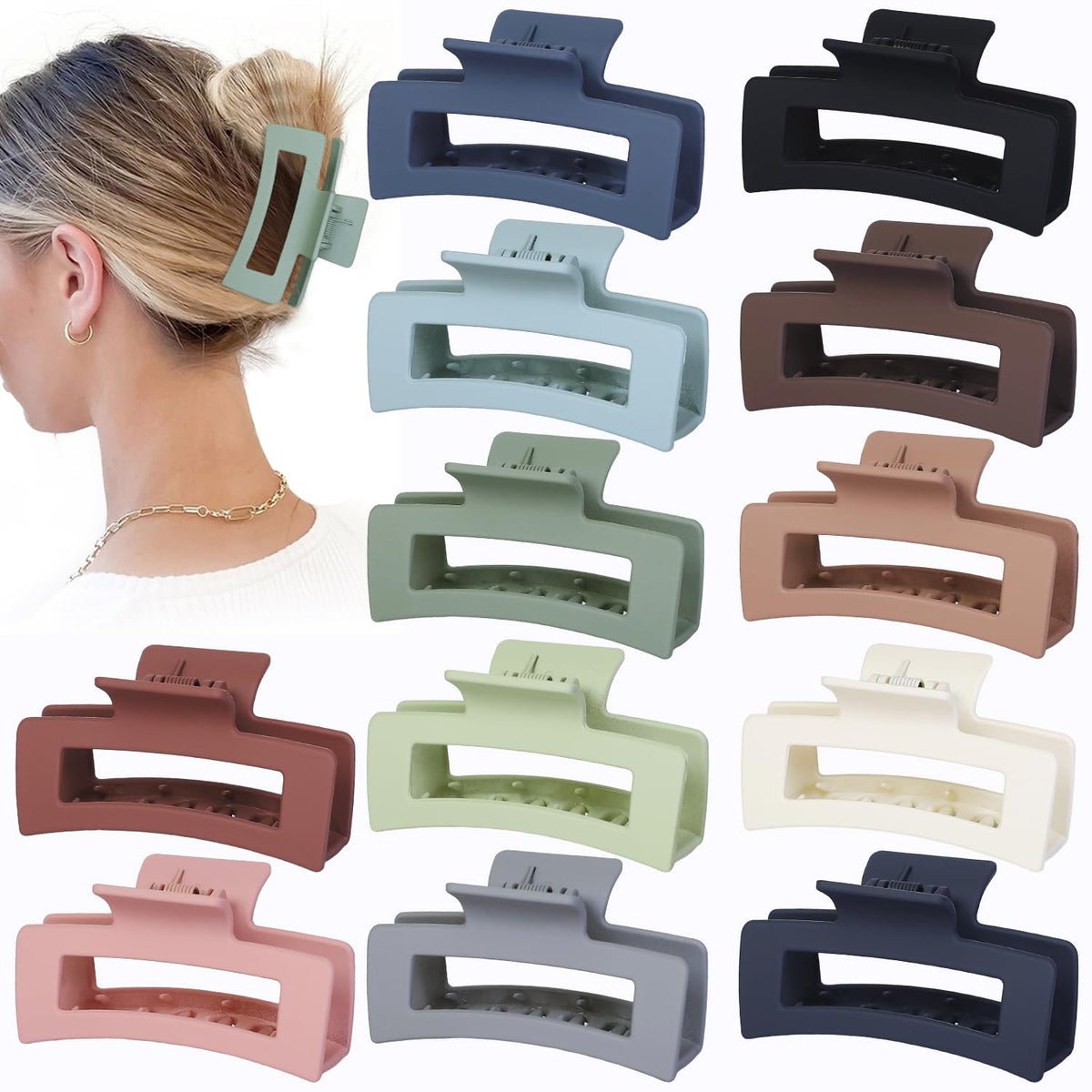 Sisiaipu front packaging showing 12 colorful clips and neat arrangement, easy selection