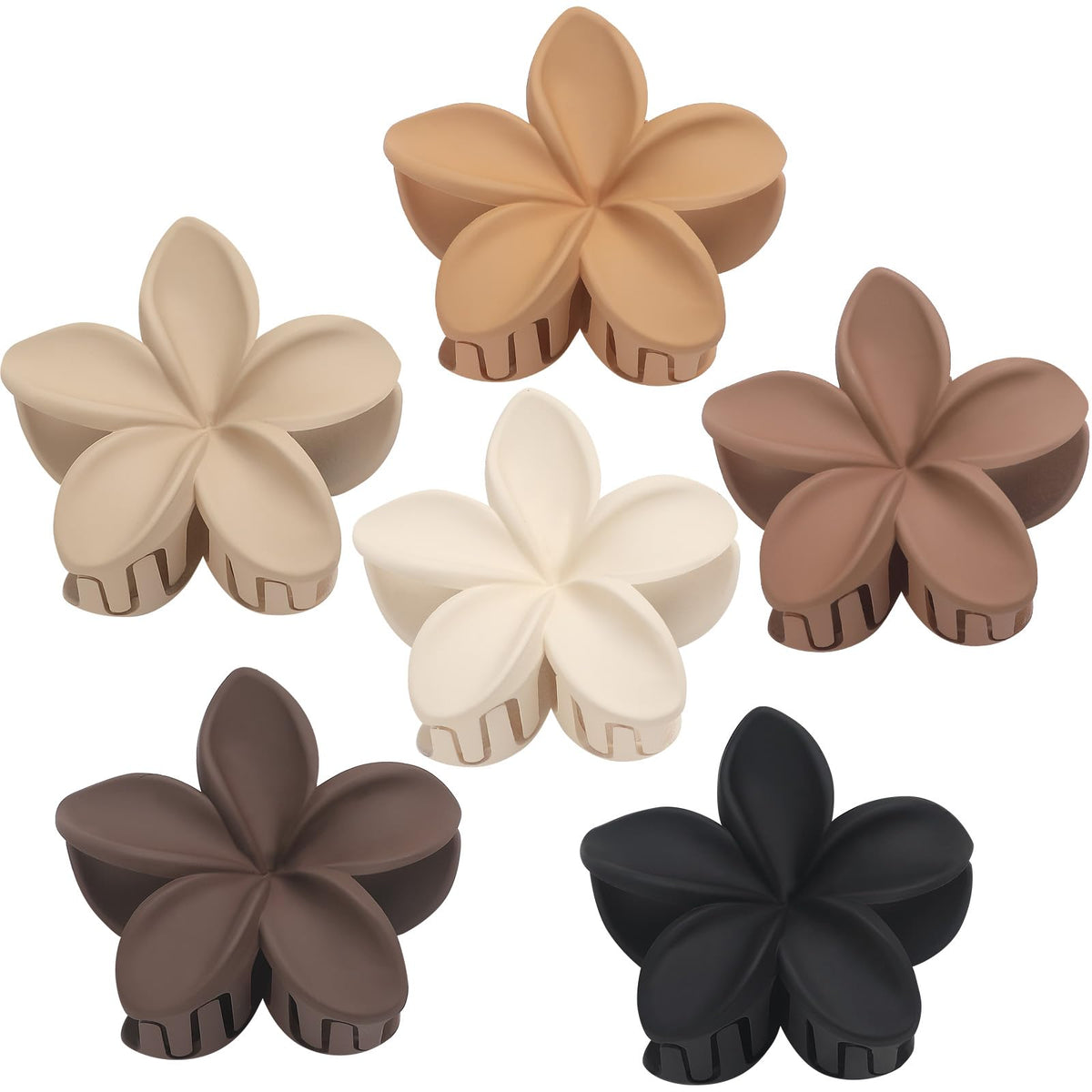 Sisiaipu front view khaki clip showing floral shape and reliable hold