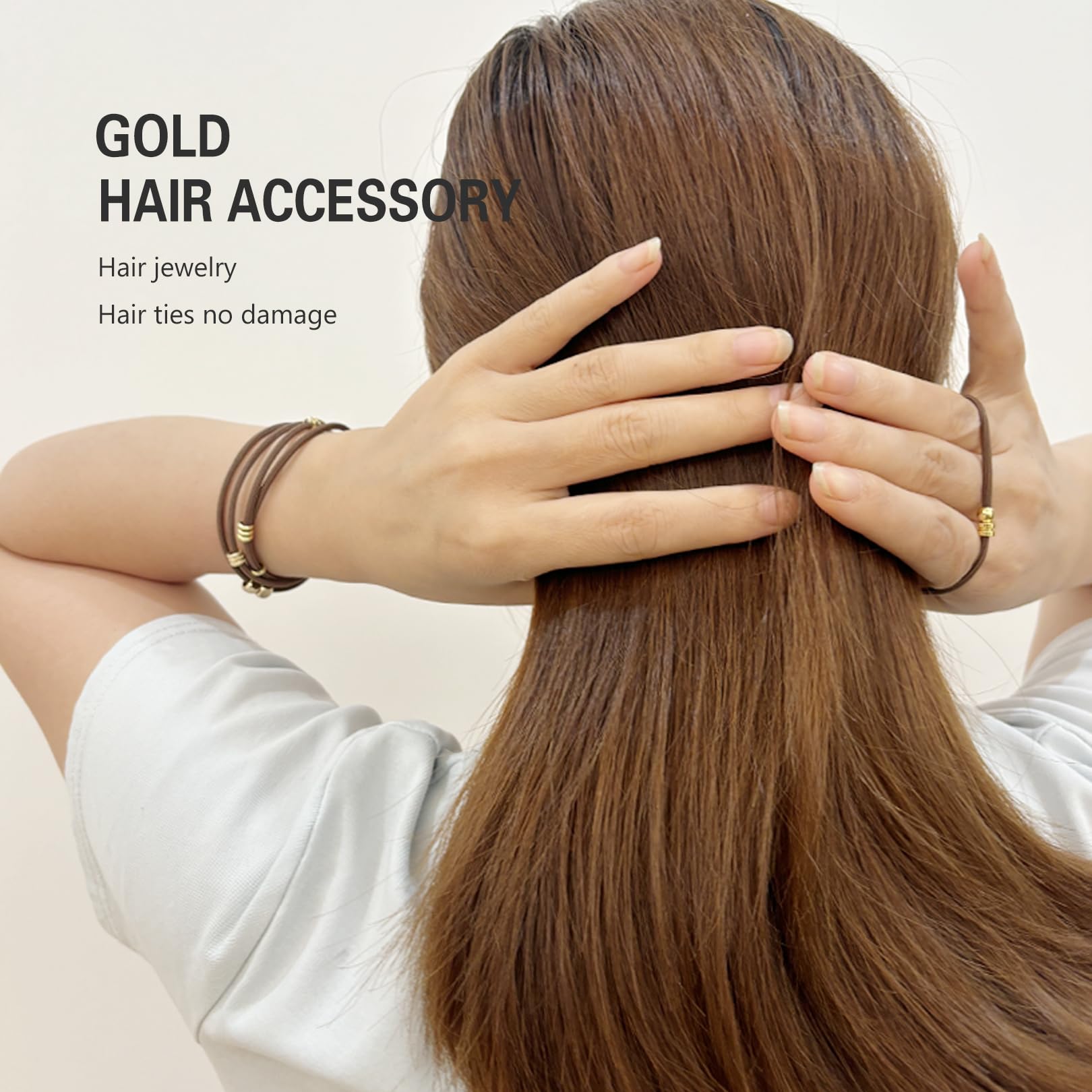 SISYOUP detailed shot of gold-plated beads and nylon texture, decorative and smooth