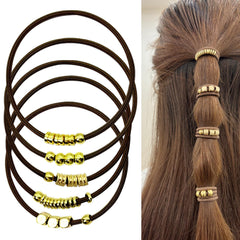 SISYOUP close-up front view showing brown elastic and gold beads, stylish and durable