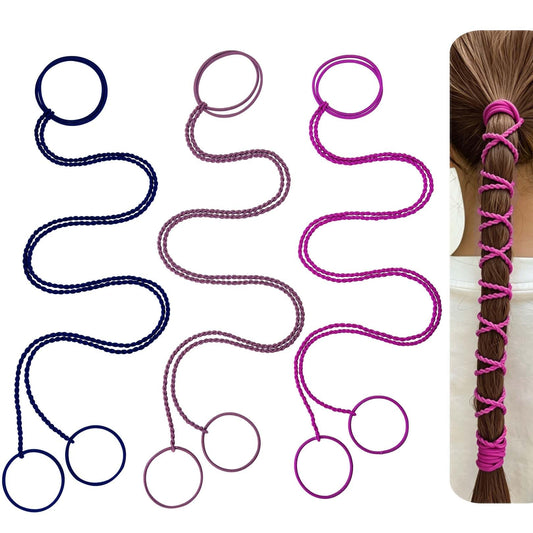 SISYOUP front packaging showing three colorful braid hair ties and benefits