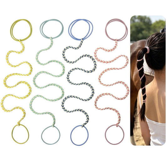 SISYOUP front product display showing four long nylon ponytail wraps for secure hold